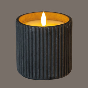 Luxe Collection Natural Glow Grey Ribbed Large LED Candle - Canwell Interiors Limited - Hills