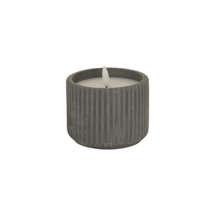 Luxe Collection Natural Glow Grey Ribbed Medium LED Candle - Canwell Interiors Limited - Hills