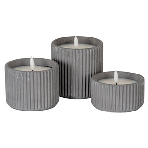 Luxe Collection Natural Glow Ribbed Small LED Candle - Canwell Interiors Limited - Hills