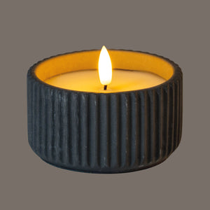 Luxe Collection Natural Glow Ribbed Small LED Candle - Canwell Interiors Limited - Hills