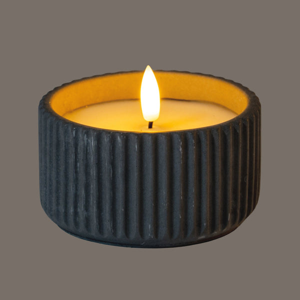 Luxe Collection Natural Glow Ribbed Small LED Candle - Canwell Interiors Limited - Hills