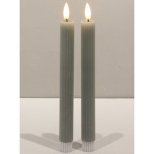Luxe Collection Natural Glow Sage Ribbed Taper Candles - Canwell Interiors Limited - Hills