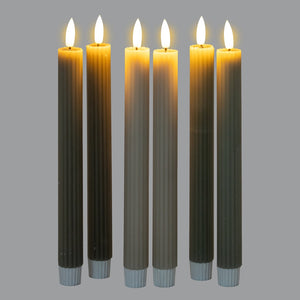 Luxe Collection Natural Glow Sage Ribbed Taper Candles - Canwell Interiors Limited - Hills