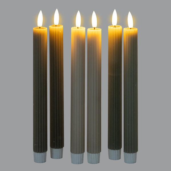 Luxe Collection Natural Glow Sage Ribbed Taper Candles - Canwell Interiors Limited - Hills