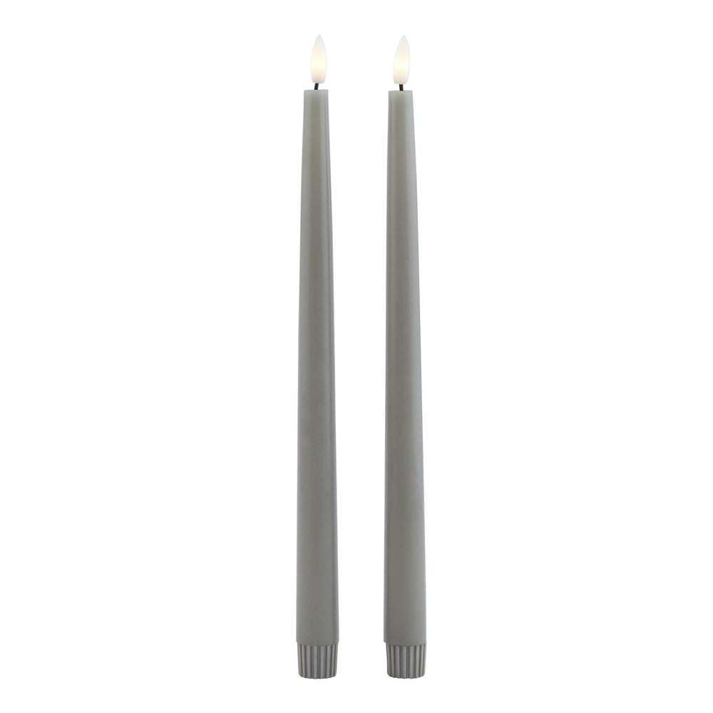 Luxe Collection S/2 Grey LED Wax Dinner Candles - Canwell Interiors Limited - Hills