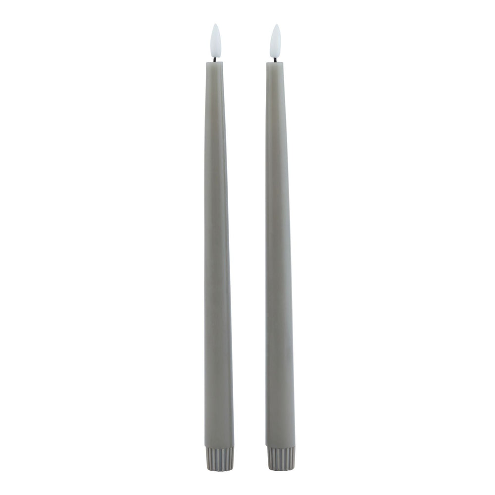 Luxe Collection S/2 Grey LED Wax Dinner Candles - Canwell Interiors Limited - Hills