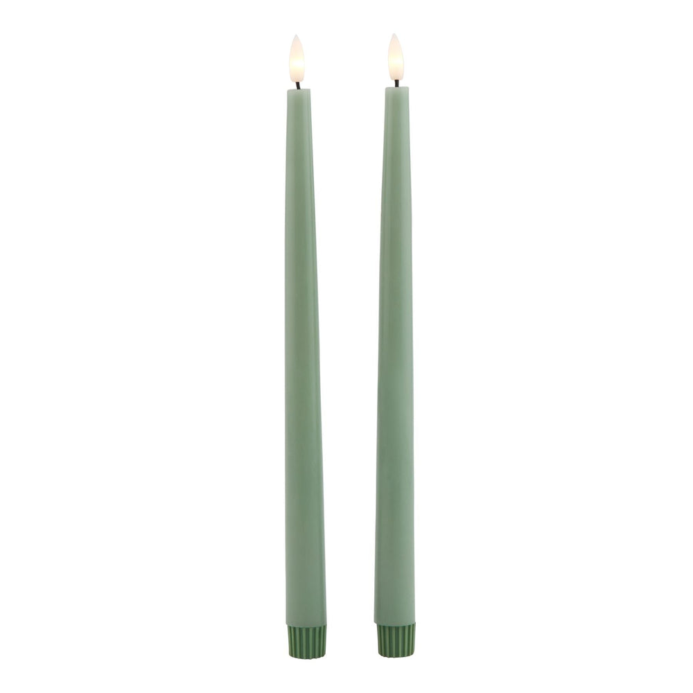 Luxe Collection S/2 Sage LED Wax Dinner Candles - Canwell Interiors Limited - Hills