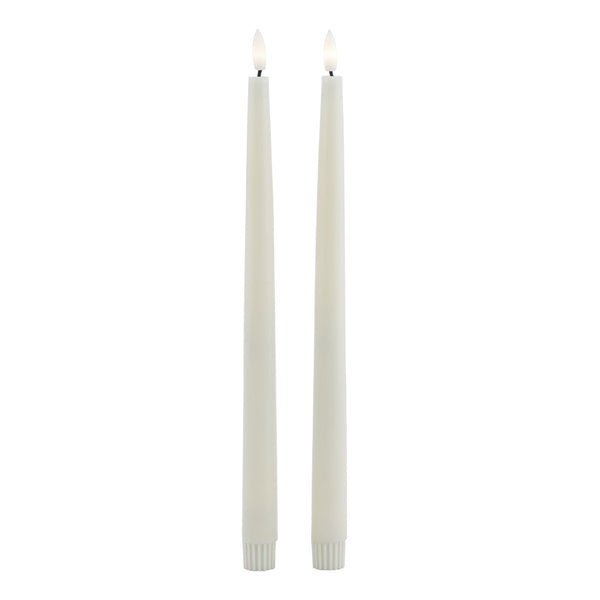 Luxe Collection S/2 Taupe LED Wax Dinner Candles - Canwell Interiors Limited - Hills