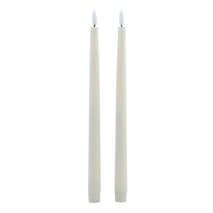 Luxe Collection S/2 Taupe LED Wax Dinner Candles - Canwell Interiors Limited - Hills