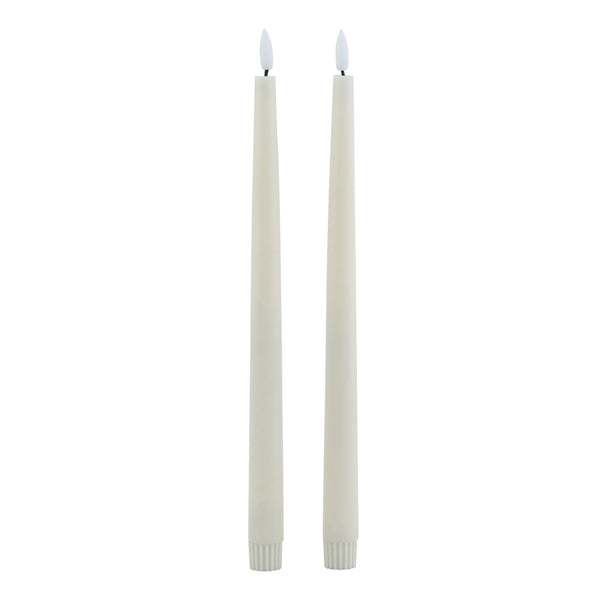 Luxe Collection S/2 Taupe LED Wax Dinner Candles - Canwell Interiors Limited - Hills