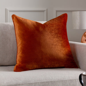 Luxe Velvet 55x55 Feather Filled Cushion Rust - Canwell Interiors Limited - Riva
