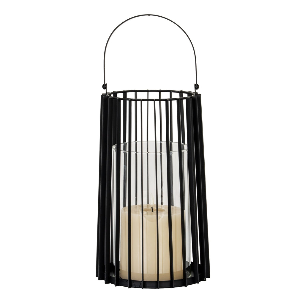 Lynk Large Lantern with Handle and Glass Candle Holder