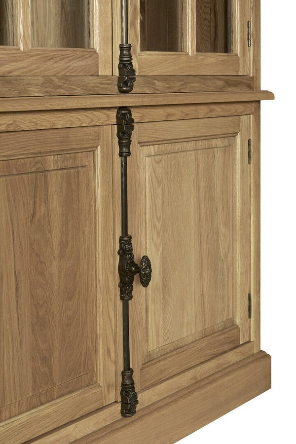 Lyon Oak Wood Tall Cabinet in Washed Grey Finish - Canwell Interiors Limited - Xshowhome