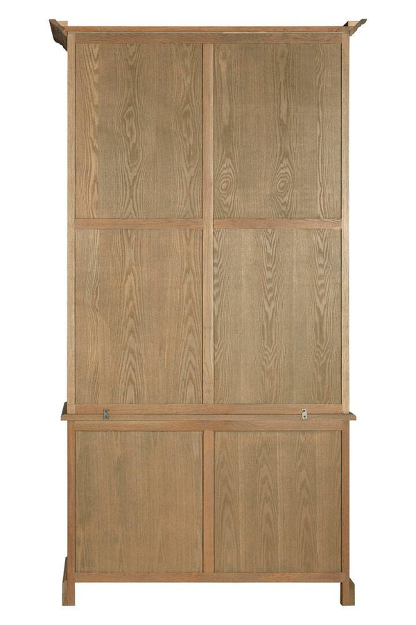 Lyon Oak Wood Tall Cabinet with Washed Grey Finish - Canwell Interiors Limited - Xshowhome