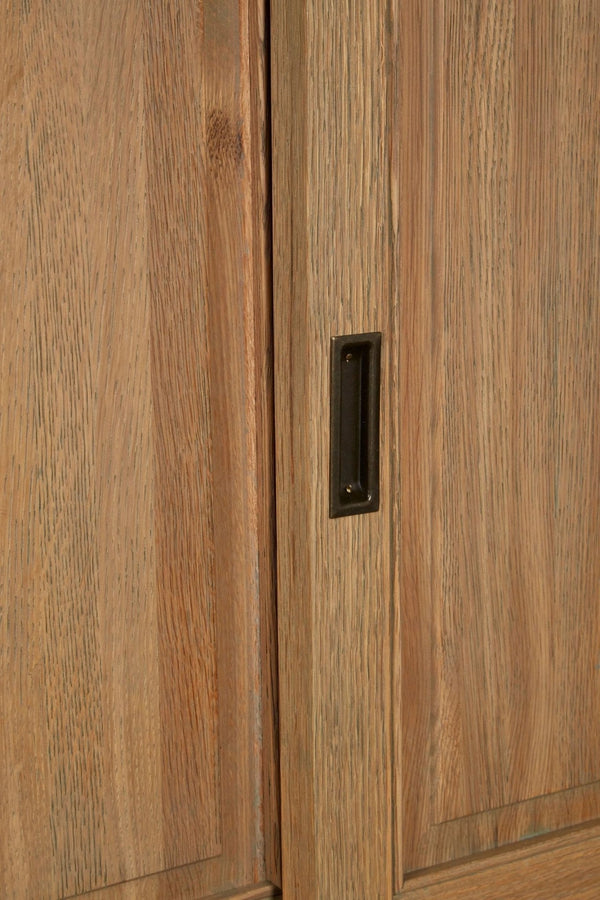 Lyon Oak Wood Tall Cabinet with Washed Grey Finish - XShowhome Limited - Xshowhome
