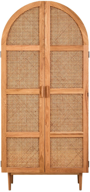 Lyon Rattan and Oak Wood 2 Door Wardrobe - XShowhome Limited - Xshowhome