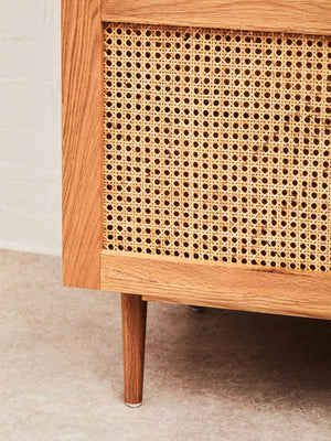 Lyon Rattan and Oak Wood 2 Door Wardrobe - XShowhome Limited - Xshowhome