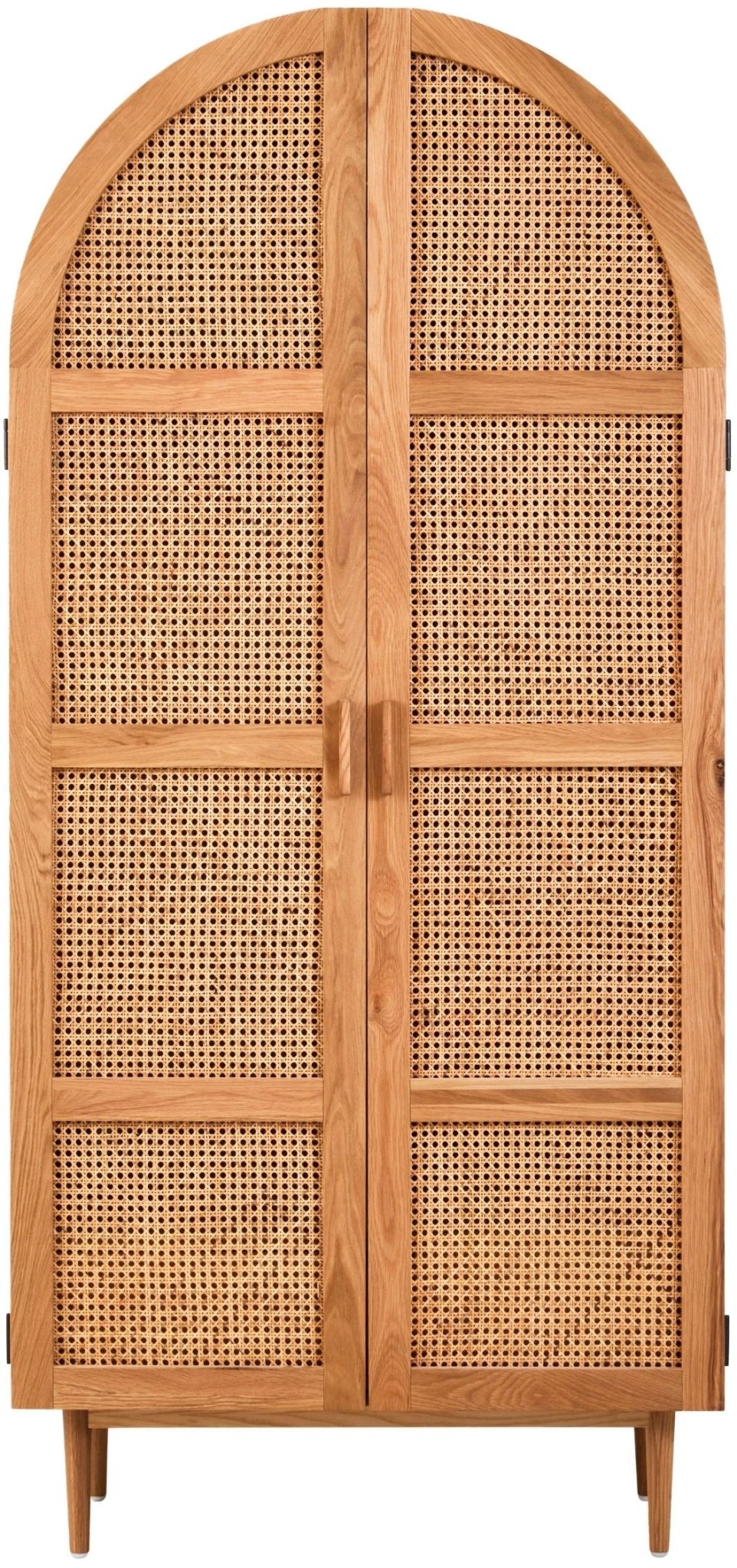 Lyon Rattan and Oak Wood 2 Door Wardrobe - XShowhome Limited - Xshowhome