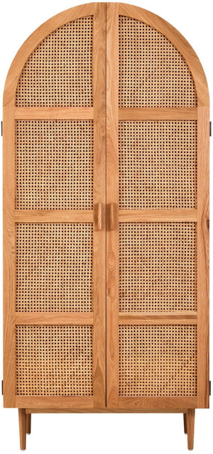 Lyon Rattan and Oak Wood 2 Door Wardrobe - XShowhome Limited - Xshowhome