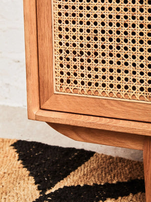 Lyon Rattan and Oak Wood 4 Door Sideboard - XShowhome Limited - Xshowhome