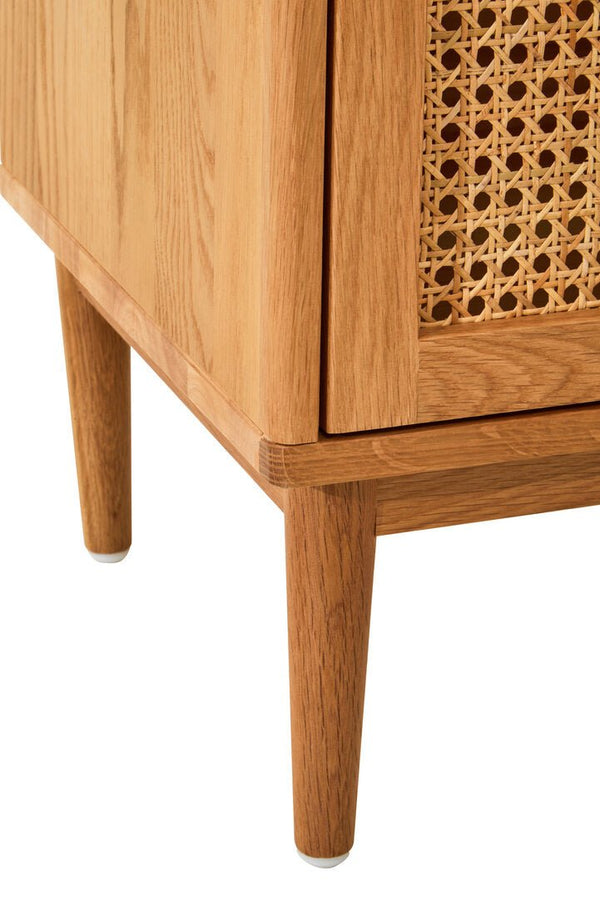 Lyon Rattan and Oak Wood Chest of Four Drawers - Canwell Interiors Limited - Xshowhome