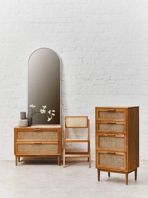 Lyon Rattan and Oak Wood Chest of Four Drawers - XShowhome Limited - Xshowhome