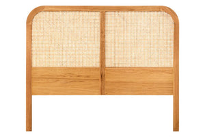 Lyon Rattan and Oak Wood Double Bed Headboard - Canwell Interiors Limited - Xshowhome