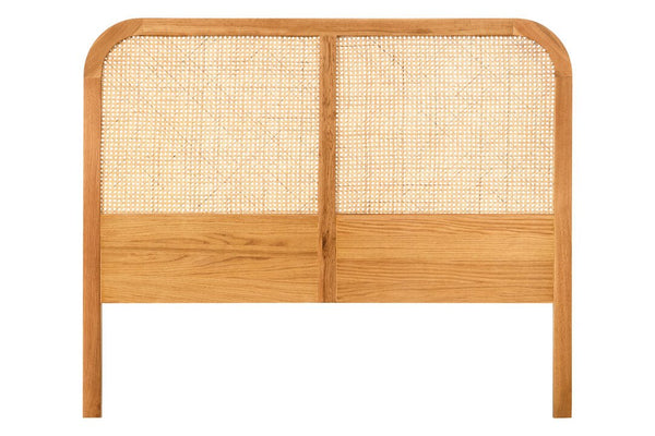 Lyon Rattan and Oak Wood Double Bed Headboard - Canwell Interiors Limited - Xshowhome
