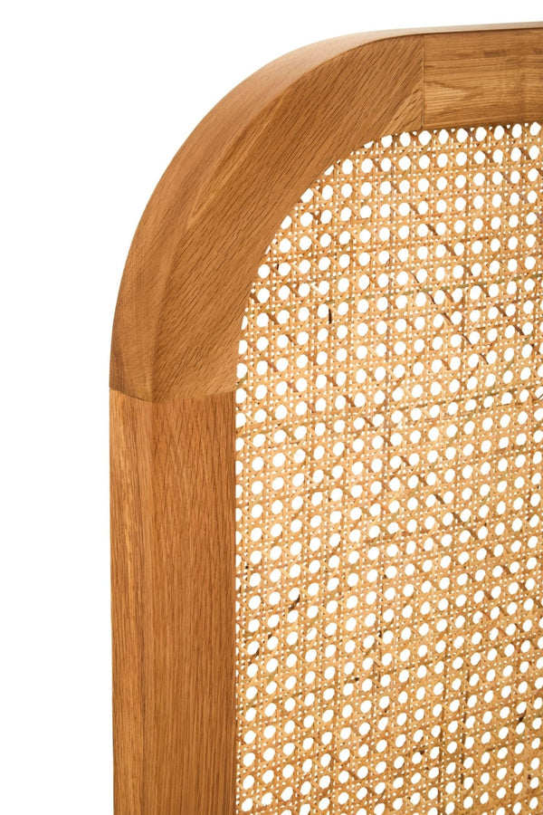 Lyon Rattan and Oak Wood Double Bed Headboard - XShowhome Limited - Xshowhome