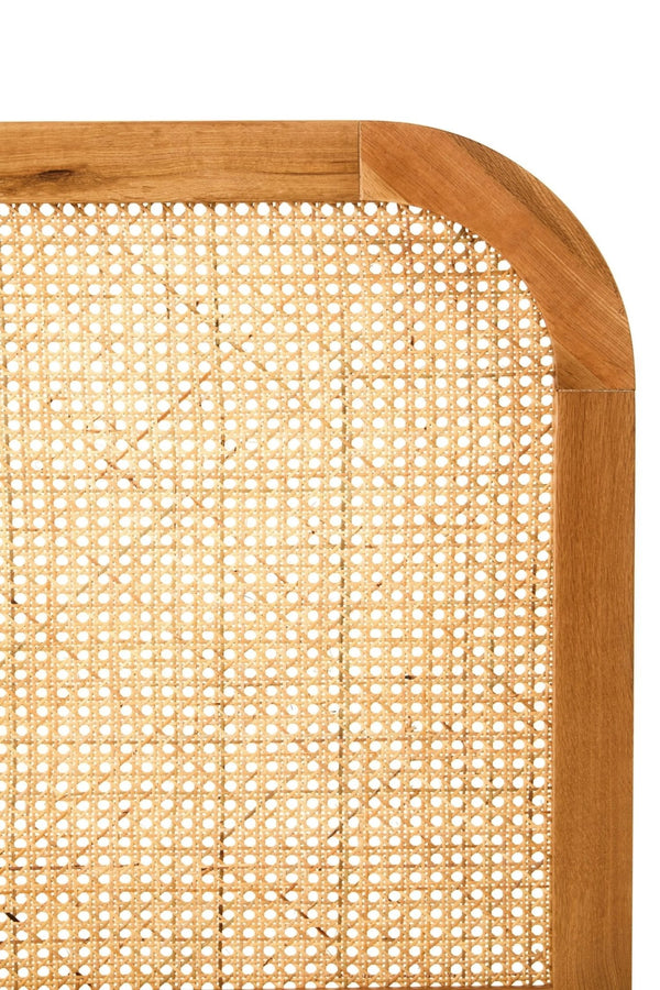 Lyon Rattan and Oak Wood Double Bed Headboard - XShowhome Limited - Xshowhome