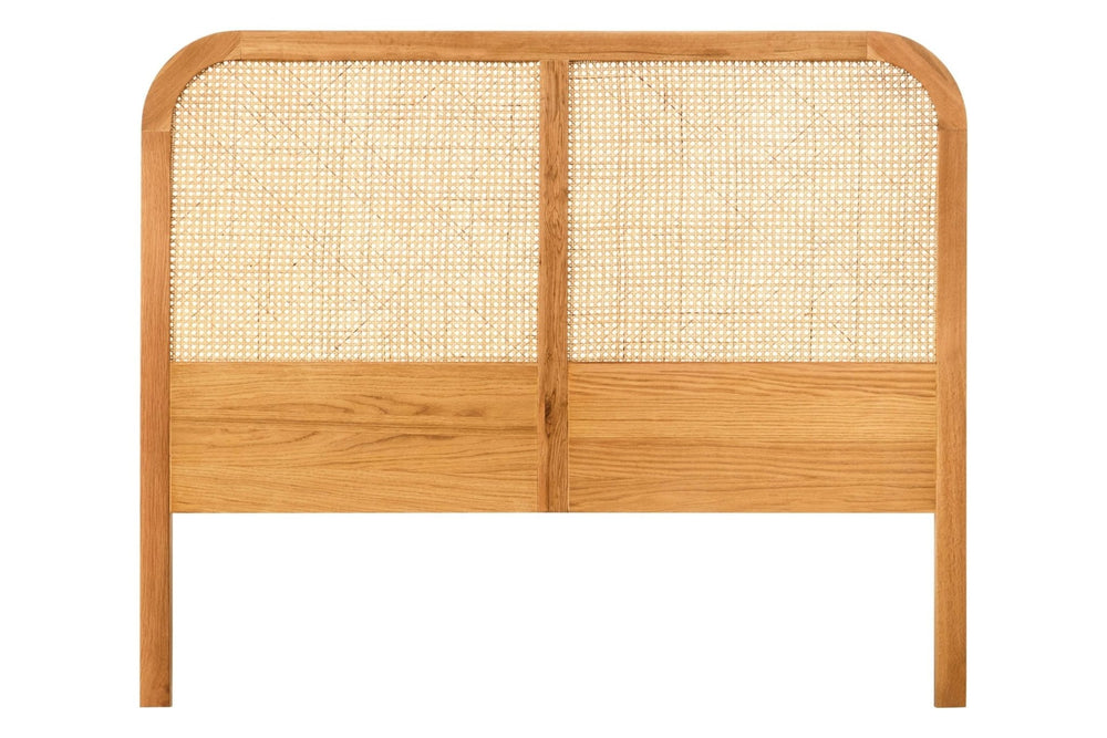 Lyon Rattan and Oak Wood Double Bed Headboard - XShowhome Limited - Xshowhome