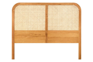 Lyon Rattan and Oak Wood Double Bed Headboard - XShowhome Limited - Xshowhome