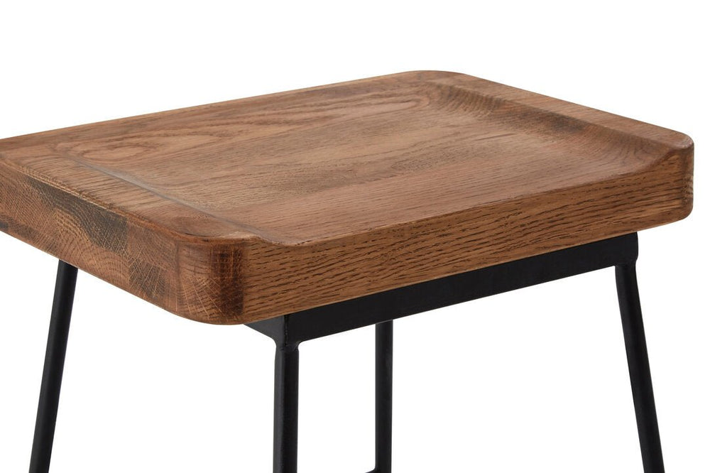 Lyon Weathered Oak Wood and Metal Bar Stool - Canwell Interiors Limited - Xshowhome