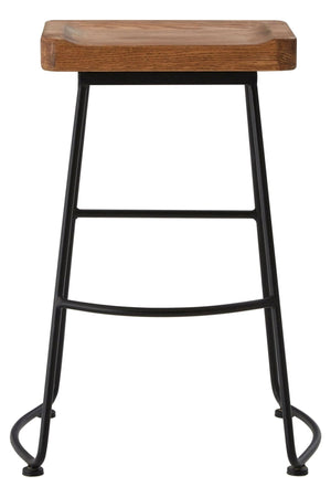 Lyon Weathered Oak Wood and Metal Bar Stool - XShowhome Limited - Xshowhome