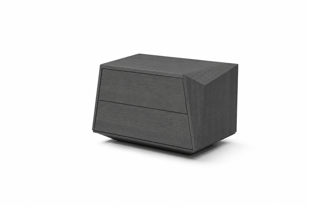 Madon Wide Bedside Table 700mm - Smoke Oak - XShowhome Limited - Tommy Franks