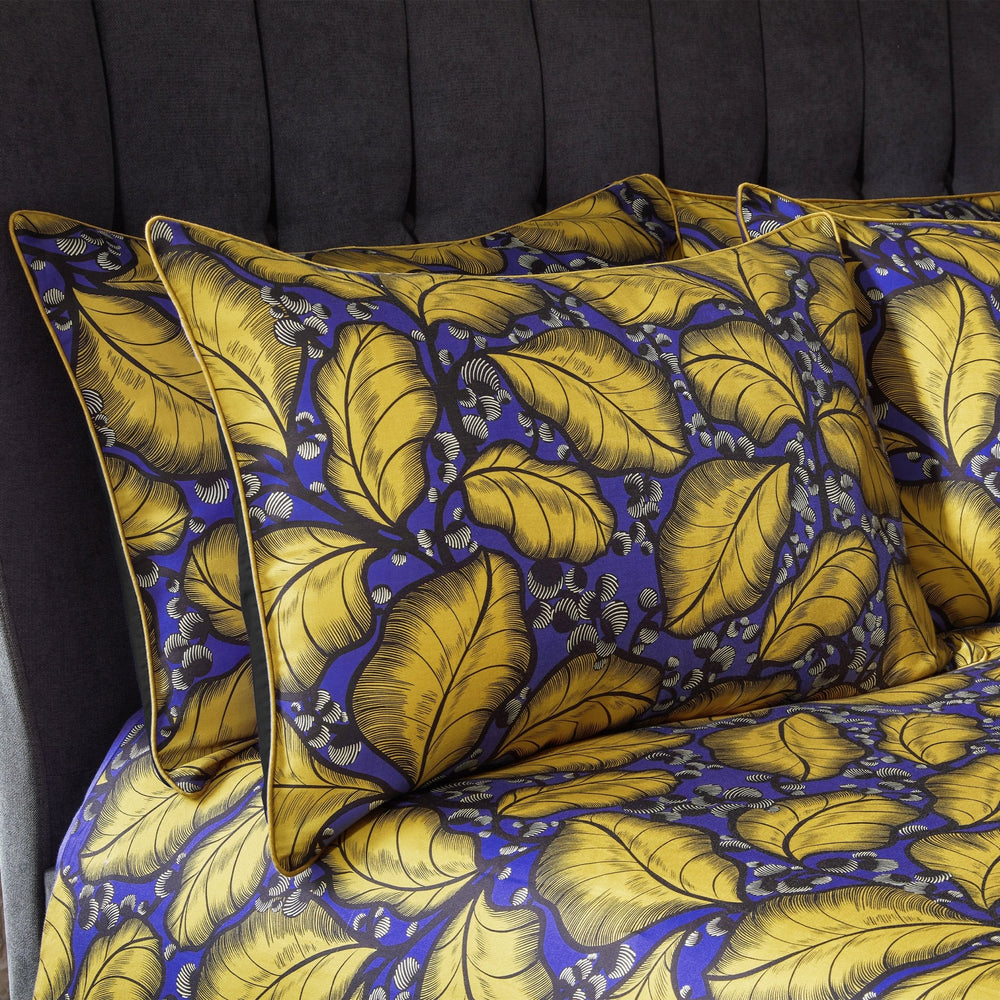 Magali Piped Pillowcase Pairs Ochre - Canwell Interiors Limited - Riva