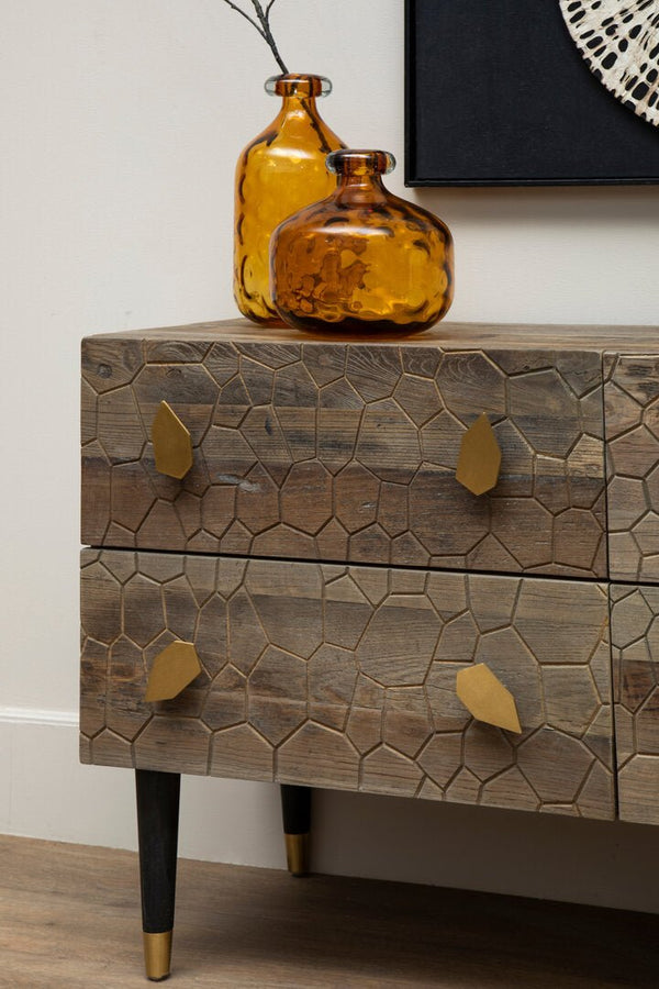 Malay Four Drawer Recycled Elm Wood Chest - Canwell Interiors Limited - Xshowhome