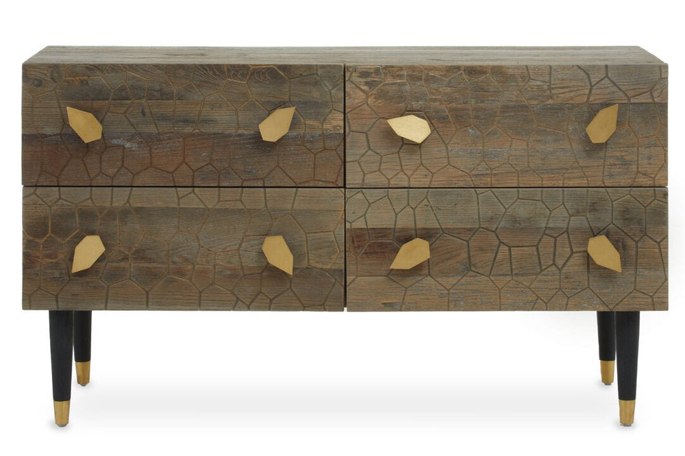 Malay Four Drawer Recycled Elm Wood Chest - Canwell Interiors Limited - Xshowhome