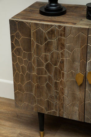 Malay Recycled Elm Wood 4 Door Sideboard - Canwell Interiors Limited - Xshowhome