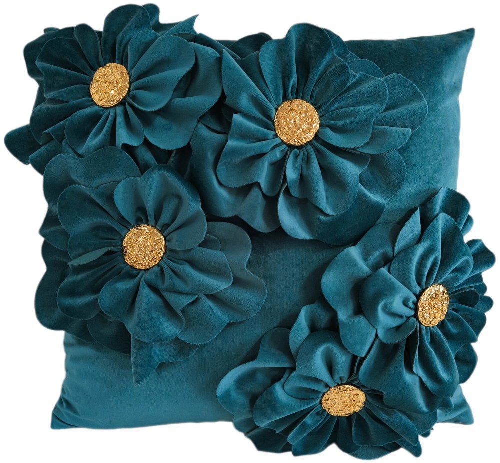 Malini Bloomingwonderful Teal Cushion - Canwell Interiors Limited - Malini