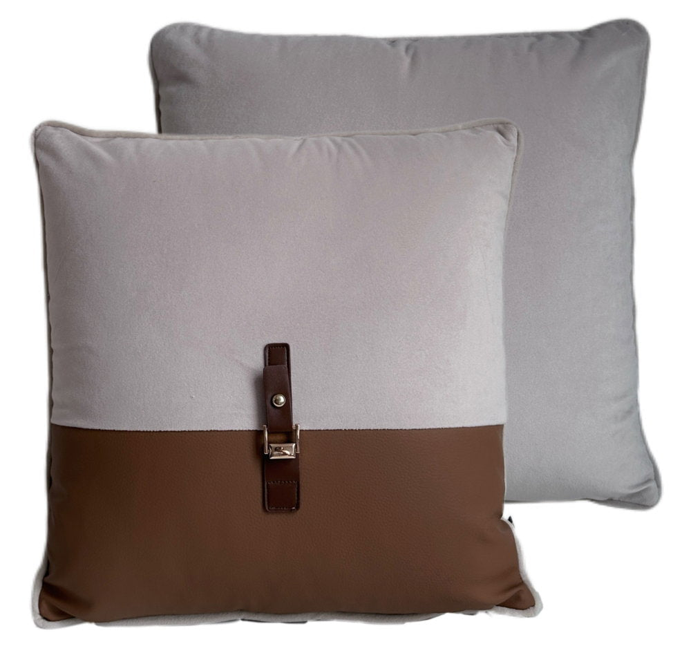 Malini Buckleup Neutral Cushion - Canwell Interiors Limited - Malini