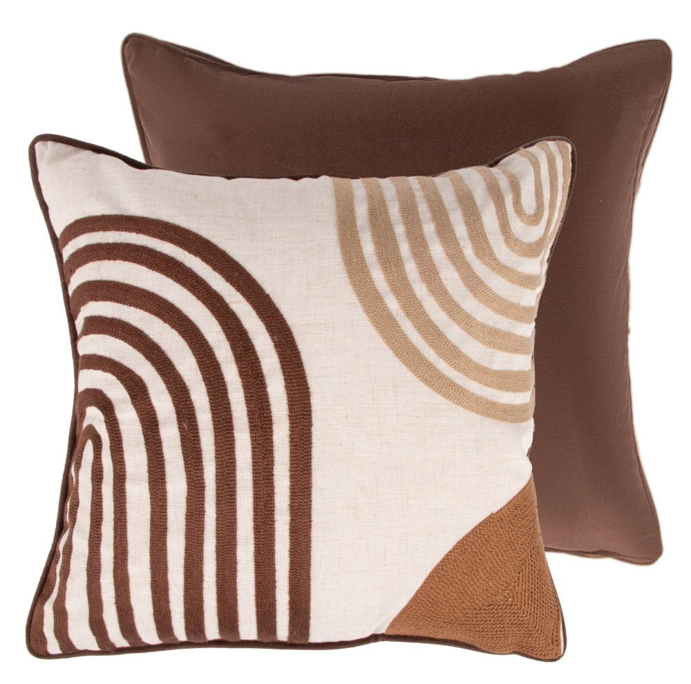 Malini Flax Brown Cushion - Canwell Interiors Limited - Malini