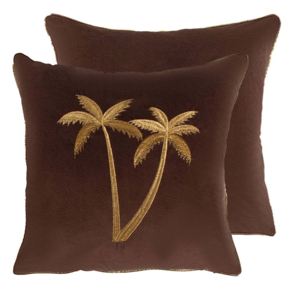 Malini Palms Choc Cushion - Canwell Interiors Limited - Malini
