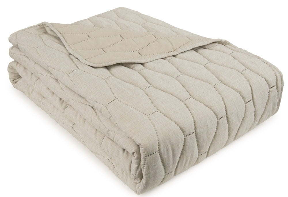 Malini Winchcombe Natural Quilt - Canwell Interiors Limited - Malini