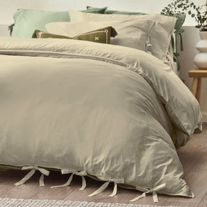 Mallow Bow Tie King Size Duvet Set Linen - XShowhome Limited - Riva