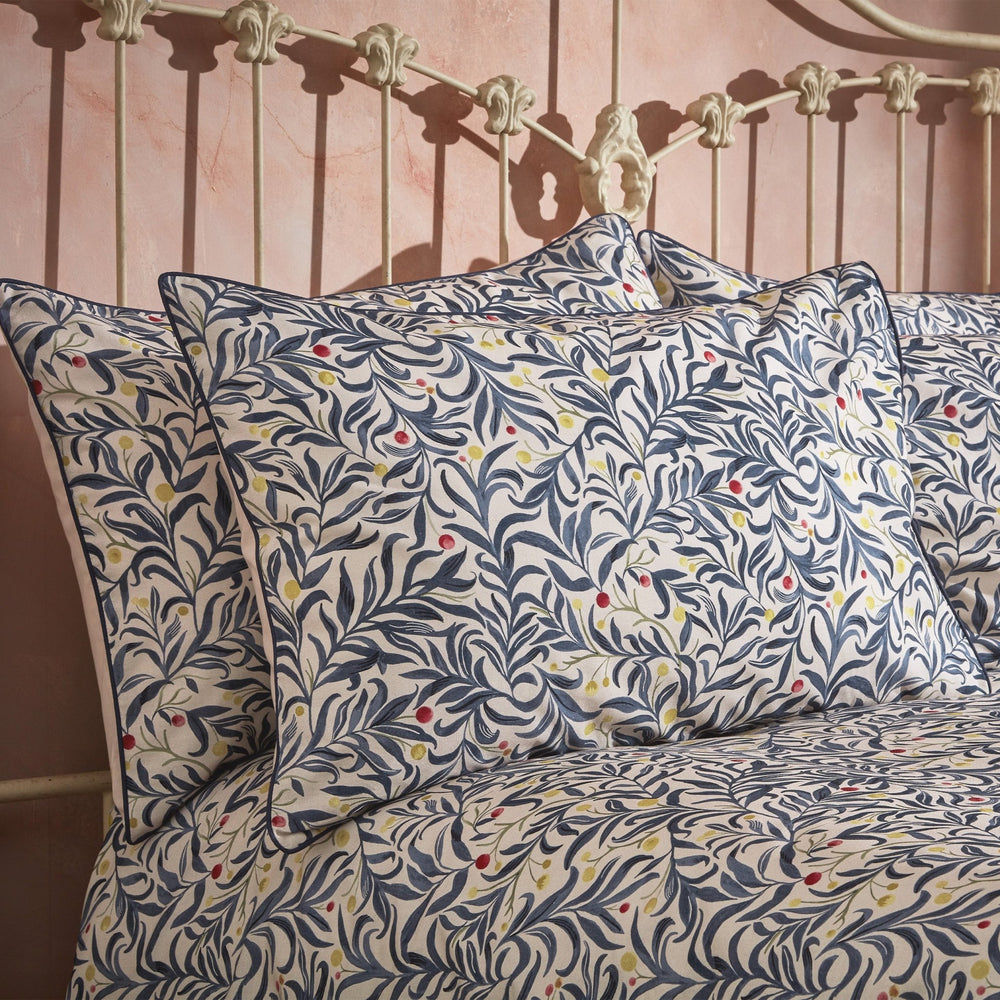 Malory Piped Pillowcase Pairs Navy - Canwell Interiors Limited - Riva