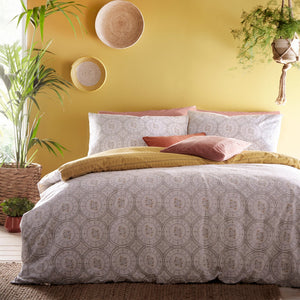 Mandala Sks Duvet Set Grey/ochre - Canwell Interiors Limited - Riva