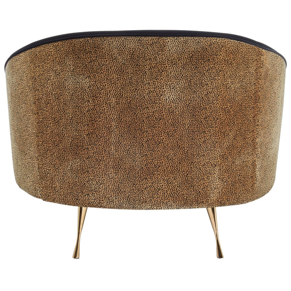 Manhattan Black Velvet and Leopard Print Cocoon Chair - XShowhome Limited - Xshowhome