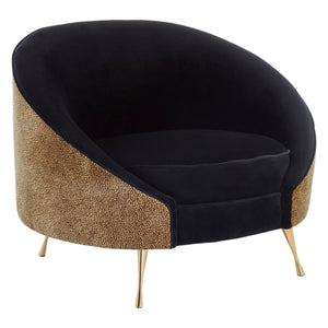 Manhattan Black Velvet and Leopard Print Cocoon Chair - XShowhome Limited - Xshowhome