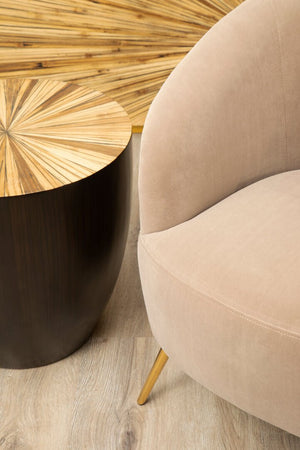 Manhattan Mink Velvet Curved Accent Chair - Canwell Interiors Limited - Xshowhome